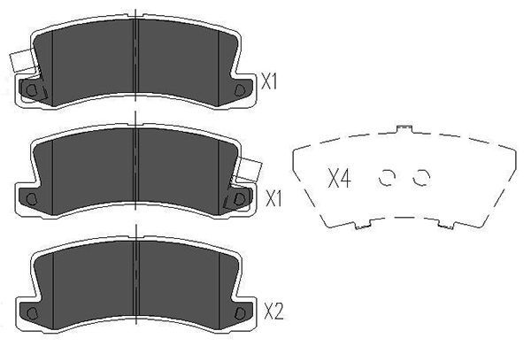 KAVO PARTS Bremžu uzliku kompl., Disku bremzes KBP-9022